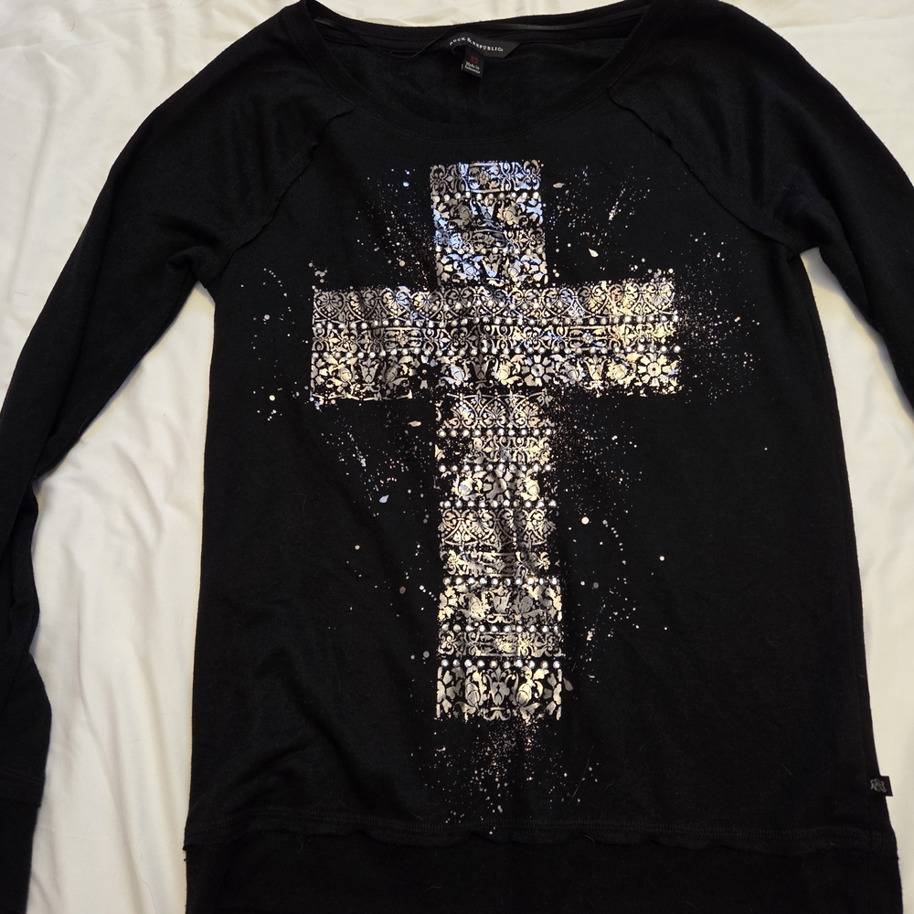 Rock & Republic Black Top with Silver Accents